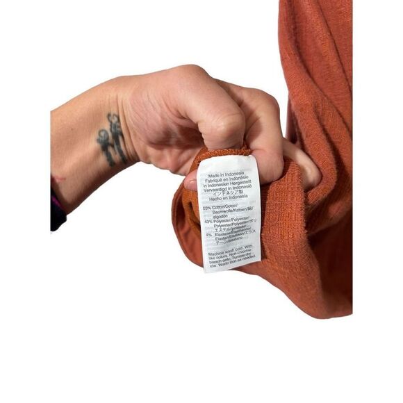 Madewell Texture & Thread Short Sleeve V-Neck Side Tie Wrap Dress Brown Size XS - Picture 9 of 12